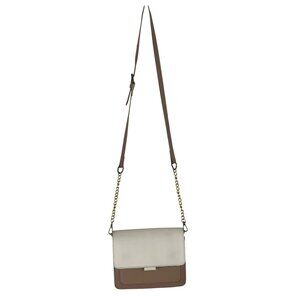 Colorblock Crossbody Bag w/Gold Chain Strap & Adjustable Leather Shoulder Strap